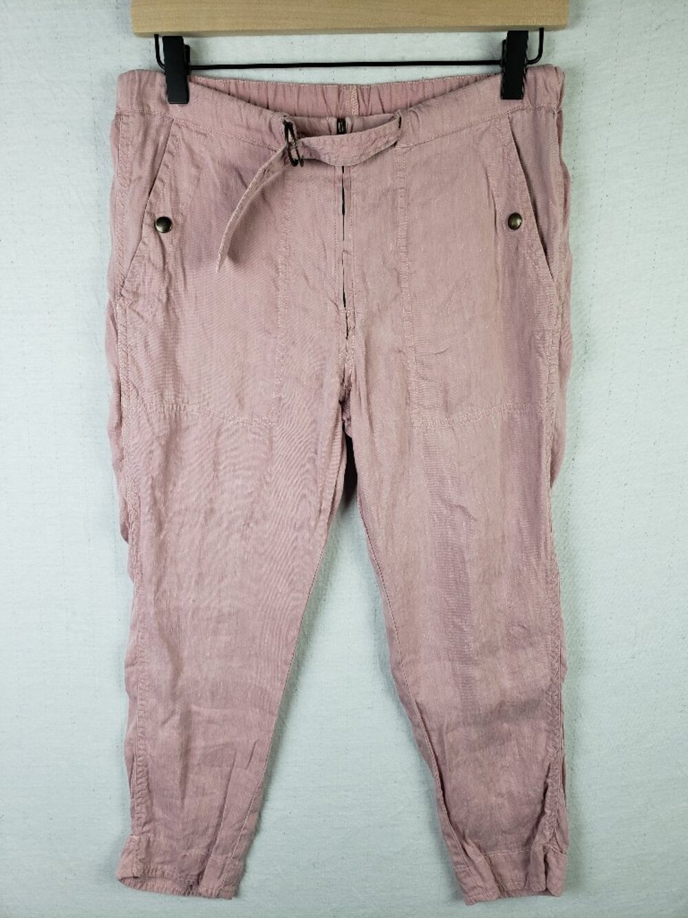 Isabel Marant Etoile Linen Pants Cropped Trousers Utility Mauve Pink size 34/ XS